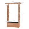 Garden Planter with Trellis: Wooden Construction for Climbing Plants, Includes Drainage, 70.75" Height|