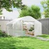 13' x 10' x 6.5' Tunnel Greenhouse Hoop House with Upgraded Galvanized Steel Frame and Large Windows, White