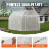 Walk-in Tunnel Greenhouse, 9.6x6.4x6.2 ft Hoop House Greenhouse Tunnel, Plant Hot House with Galvanized Steel Frame, White PE Cover