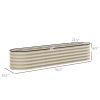 7.9' x 2' x 1.4' Galvanized Raised Garden Bed Kit, Metal Planter Box with Safety Edging, Cream