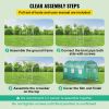 12 x 7 x 7 ft Walk-in Tunnel Greenhouse, Portable Plant Hot House with Galvanized Steel Hoops, 1 Top Beams, 2 Diagonal Poles