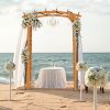 Round Garden Arbor 7.5 ft Fir Wood Archway for Climbing Plants Pergola Style Wedding Ceremony Yellow