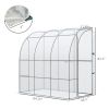 7' x 4' x 7' Outdoor Walk-In Greenhouse, Plant Nursery with Roll-up Door, and PE Cover, White