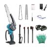 2-In-1 8' Cordless Electric Pole Saw and Mini Chainsaw with Extension Poles 2Pcs 21V 3.0Ah Batteries Adjustable Length Chain Saw With Auto Oiler Safet