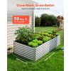 Galvanized Raised Garden Bed, 8 x 4 x 2 ft, Rectangular Metal Planter Box Kit Outdoor, Bottomless Elevated Planting Box with Gloves