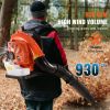 Backpack Leaf Blower, 79CC 2-Cycle Gas Leaf Blower with 3L Fuel Tank, 930CFM Air Volume 184MPH Speed, Ideal for Lawn Care, Leaf Cleaning