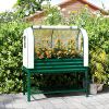Galvanised Raised Garden Bed with Greenhouse Cover, Metal Elevated Garden Bed with Bed Liner, Bottom Shelf, Green