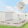 10'x11'x6' Walk-in Tunnel Greenhouse with Shelves, Mesh Door and Windows, Plant Hot House with PE Cover, White