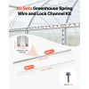 Greenhouse Spring Wire and Lock Channel, 40 Packs 6.56 ft PVC-Coated Wiggle Wire & Aluminum Alloy Channel Bundle Kit with Included Screws