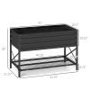40" x 20" x 10" Galvanized Steel Raised Garden Bed, Steel Raised Garden with Bed Liner, 440lbs, Gray