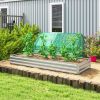 95" x 36" x 12" Galvanized Raised Garden Bed, Easy DIY and Cleaning for Growing Flowers, Herbs, Succulents, Silver