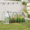 7' x 3' x 2.5' Mini Greenhouse, Portable Greenhouse Hot House with 4 Zippered Doors & PVC Cover for Outdoor Garden Lawn, Clear