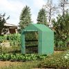 Walk-in Greenhouse 7x5x6 ft with PE Cover 3-Tier Shelves Steel Frame Roll-Up Zipper Door for Vegetables Green