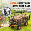 Garden Cart, Sturdy Metal Construction with Simple Assembly, Versatile Dump Cart with Dual-Function Handle, Heavy-Duty Garden Wagon
