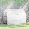 10' x 5' x 7' Lean-to Walk-in Greenhouse, White PE Cover, with 2 Roll-up Doors, Windows & 3 Wire Shelves, Plant Nursery