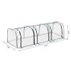 Portable Tunneled Greenhouse 11.5'x3'x2.5' with PVC Cover & Zippered Doors Water UV Protection Clear