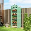 Mini Greenhouse with Screen Roof, 5 Tier Portable Small Greenhouse with High Strength PE Cover, Green