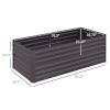 Galvanized Raised Garden Bed, Steel Outdoor Planters with Reinforced Rods, 71" x 36" x 23", Dark Gray
