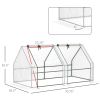 Portable Mini Greenhouse, Outdoor Garden with Large Zipper Doors and Water/UV PE Cover, 6' x 3' x 3', White