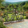 Metal  with 5 Levels And 2 Hooks - Balcony Floor Flower Staircase Garden Plant Stand Rack for Outdoor Living Spaces