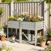 Raised Garden Bed Galvanized Steel, Elevated Planter Box with Storage Shelf, Bed Liner, 31.5" High, Silver
