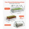 Raised Garden Bed with Cover, 6 x 3 x 1 ft, Rectangular Galvanized Metal Planter Box Kit Outdoor, with PE Greenhouse Cover & Gloves