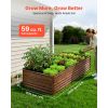 Galvanized Raised Garden Bed, 8 x 4 x 2 ft, Rectangular Metal Planter Box Kit Outdoor, Bottomless Elevated Planting Box with Gloves, Alu-Zinc