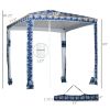 Quick Beach Cabana Canopy Umbrella, 6.5' Easy-Assembly Sun-Shade Shelter with Sandbags and Carry Bag, Cool UV50+ Fits Kids & Family, Blue Coconut Palm