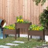 73" x 18" x 32" 3 Tier Raised Garden Bed w/ Three Elevated Planter Box for Vegetables, Herb and Flowers, Coffee