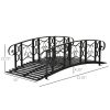 6' Metal Arch Backyard Garden Bridge with 660 lbs. Weight Capacity, Safety Siderails, Vine Motifs, Easy Assembly for Backyard Creek, Stream, Pond
