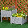 Raised Garden Bed 2-Piece Gray with Legs Self-Watering for Growing Herbs Vegetables