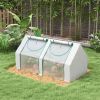 Portable Garden Hot House 6x3x3 ft with Two PE/PVC Covers 2 Roll Up Windows Clear