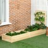 Wood Planter Box with Trellis for Climbing Plants, Raised Garden Bed for Outdoor Flowers Herbs, 91"x24"x43", Natural