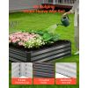 2 Pack Galvanized Raised Garden Beds, 8 x 4 x 1 ft, Rectangular Metal Planter Boxes Kit Outdoor, Bottomless Elevated Planting Box with Gloves