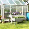 2 Tier Raised Garden Bed, Wooden Elevated Planter Box with Legs, Outdoor Plant Bed for Flowers Vegetables Herbs Gray