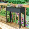 Metal Raised Garden Bed Planter Box 40" x 12" x 32" Dark Grey Durable Outdoor Gardening Solution