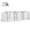 9.7' L x 3' W x 2.5' H Portable Tunneled Greenhouse with 3 Zippered Doors, Water/UV Fighting PVC Cover