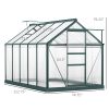 6' x 10' Greenhouse for Outdoors, Polycarbonate Greenhouse with Rain Gutter and Roof Vent