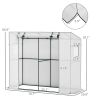 6' x 2' x 5' Walk-in Greenhouse Small Greenhouse for Outdoors with UV-resistant PE Cover, Portable, White