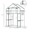 Petite Walk-in Growhouse with Ventilated Entries, Plant Tags, and Tiered Racks