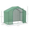 6' x 3' x 5' Walk-in Greenhouse, Portable Hot House, PE Cover, Steel Frame, Zipper Door, Top Vent for Flowers, Vegetables, Green