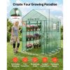 Walk-in Green House, 54 x 81.1 x 77.2 in, Greenhouse with Shelves, High Strength PE Cover with Zipper Door and Steel Frame, Assembly in Minutes