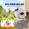 Retractable Hose Reel, 115 ft x 1/2 inch, 180Â° Swivel Bracket Wall-Mounted, Garden Water Hose Reel with 9-Pattern Nozzle, Automatic Rewind