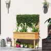 Elevated Wood Planter with Trellis for Climbing Plants, Raised Garden Bed with Legs and Drainage Holes, Natural Wood