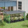 Raised Garden Bed with Protective Cage and Shade Gray for Flowers and Vegetables