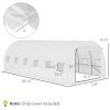 20' x 10' x 7' Greenhouse Replacement Walk-in PE Hot House Cover with 12 Windows Roll-Up & Zipper Door, White