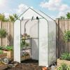 Greenhouse for Outdoors, Portable Greenhouse with 6 Shelves, UV-resistant PE Cover, Roll-up Door, White