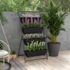 4-Tier Vertical Garden Planter Black Outdoor Plant Stand for Vegetables Flowers with 4 Boxes