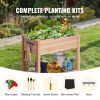 Raised Garden Bed, 34 x 18 x 30 in Wooden Planter Box, Elevated Outdoor Planting Boxes with Legs