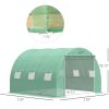 10' x 10' x 7' Walk-in Tunnel Greenhouse with High-Quality Transparent PE Cover, Zipper Doors & Windows